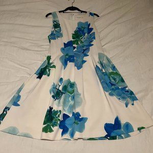 Calvin Klein Blue floral a-line dress